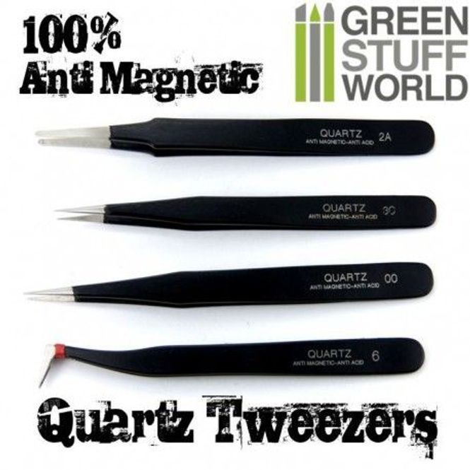 Hovedbilde GSW 100% Anti-magnetic QUARTZ Tweezers set (4)