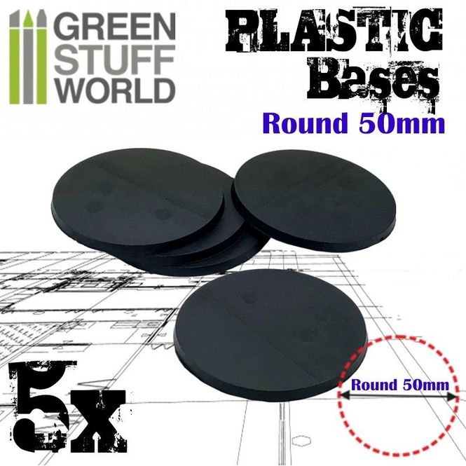 Hovedbilde GSW Plastic Round bases 50mm (3mm) x 5
