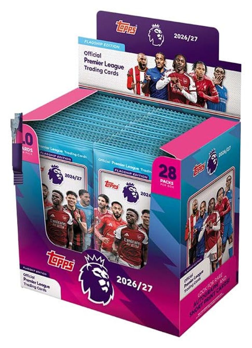 TOPPS Premier League 2026/2027 Trading Cards Display (28) FLAGSHIP Ed.