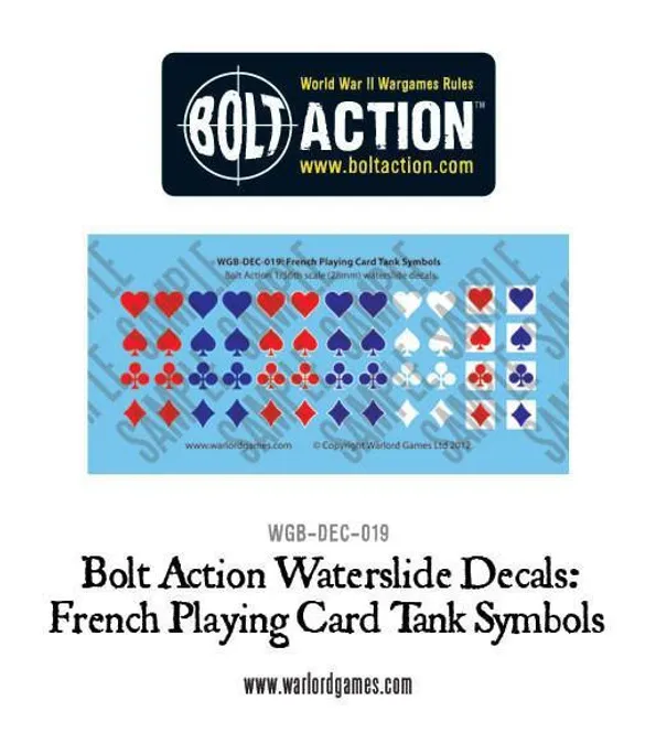 Hovedbilde French Playing Cards Waterslide Decals (Warlord)