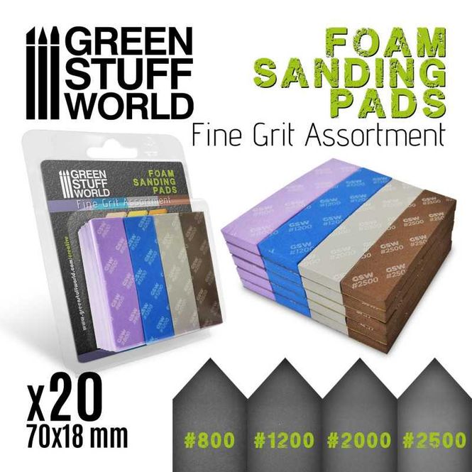 Hovedbilde GSW Foam Sanding Pads - FINE GRIT ASSORTMENT x20