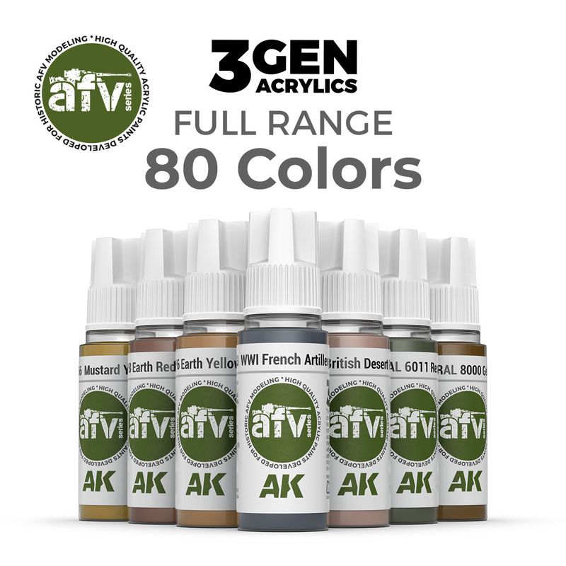 AK 3rd Gen AFV Range - 80 Paints (AK-Interactive)
